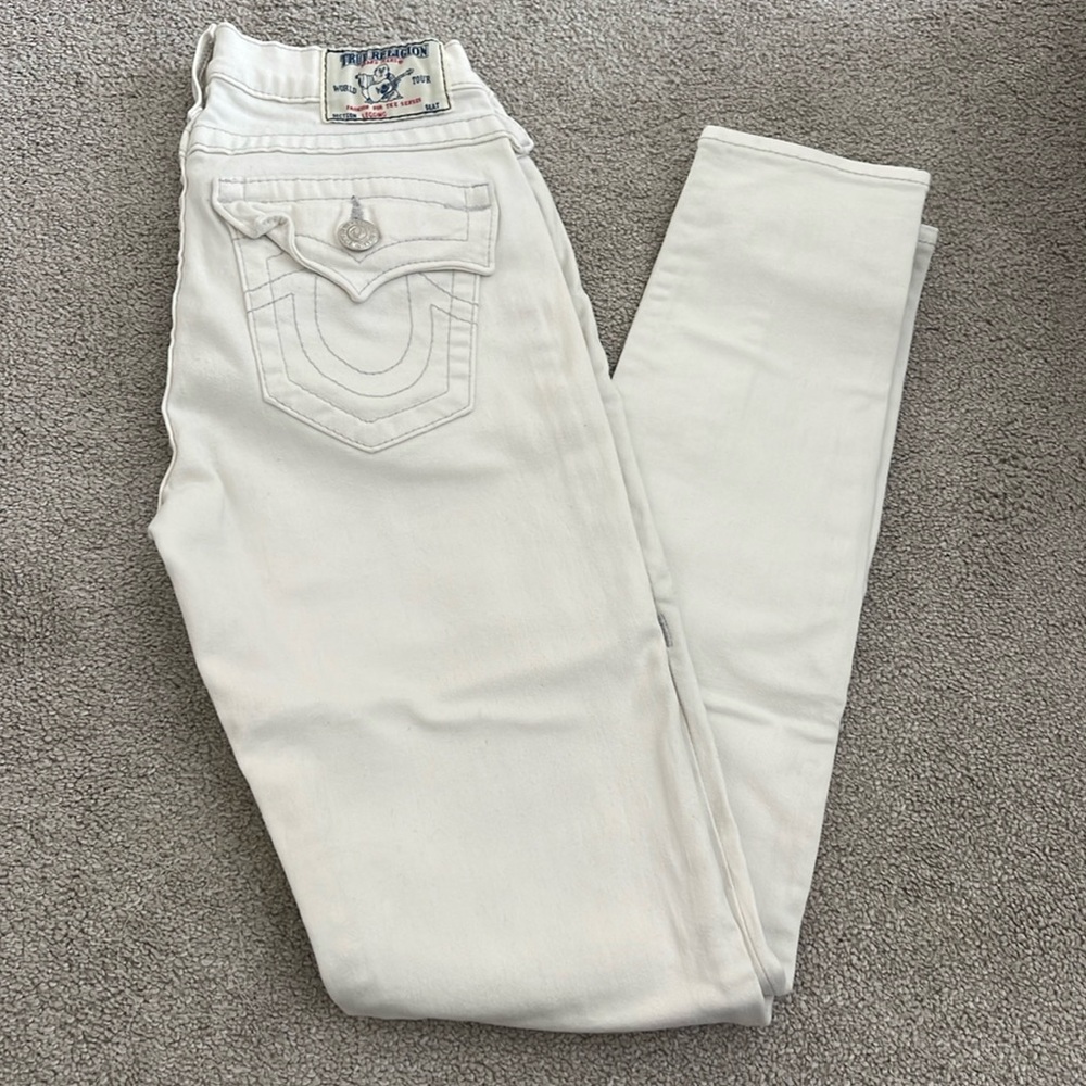 True Religion white leggings jeans